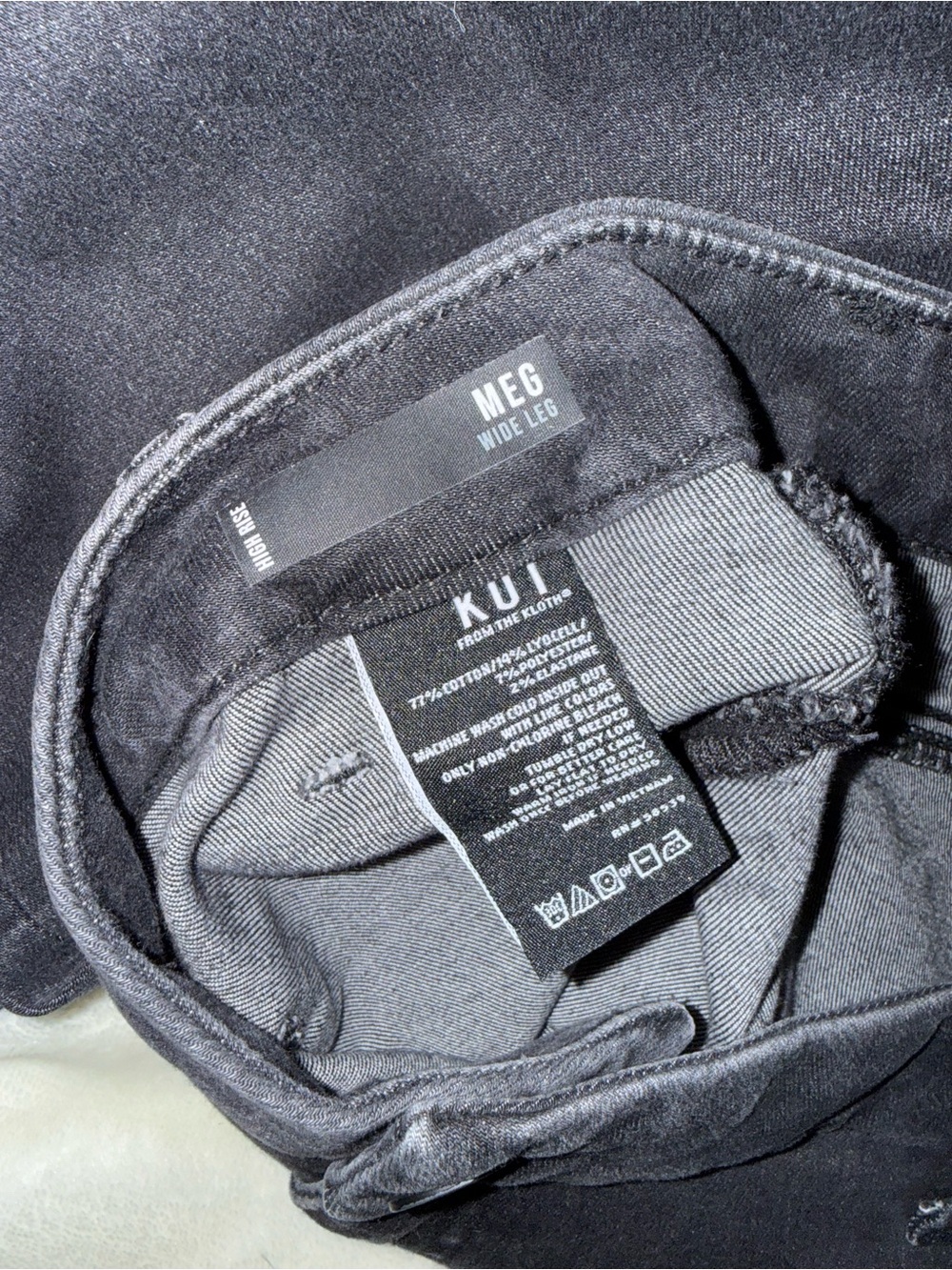 Kut from the Kloth high rise Wide Leg Black Women's Jeans - Picture 4 of 4